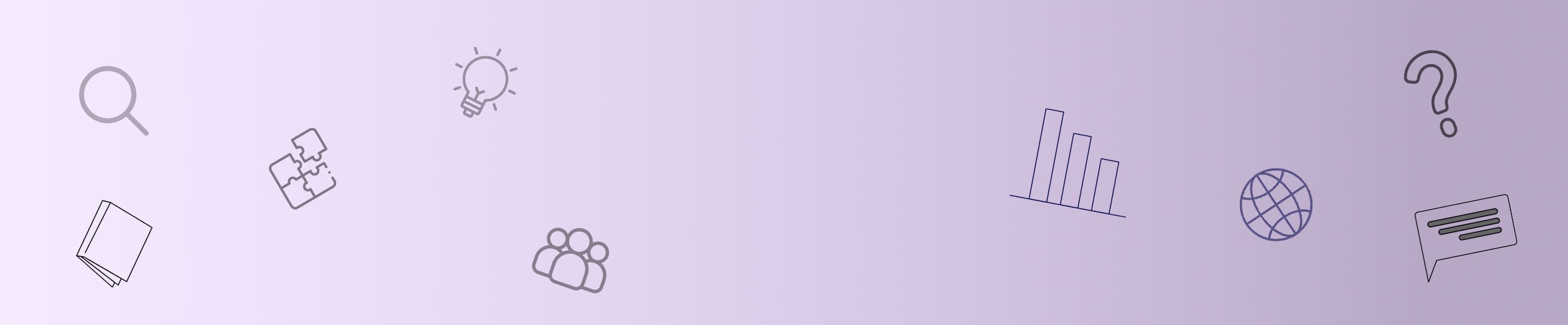 Background pattern with purple gradient and icons
